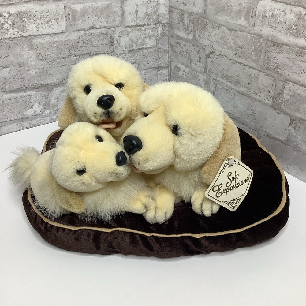 Soft Classics Golden Retriever Plush Labrador Dog With Puppies Stuffed Animal